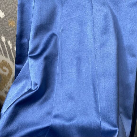 Ralph Lauren Vintage Deep Sky Blue Duchess Silk Satin Gown with Train - Picture 15 of 17